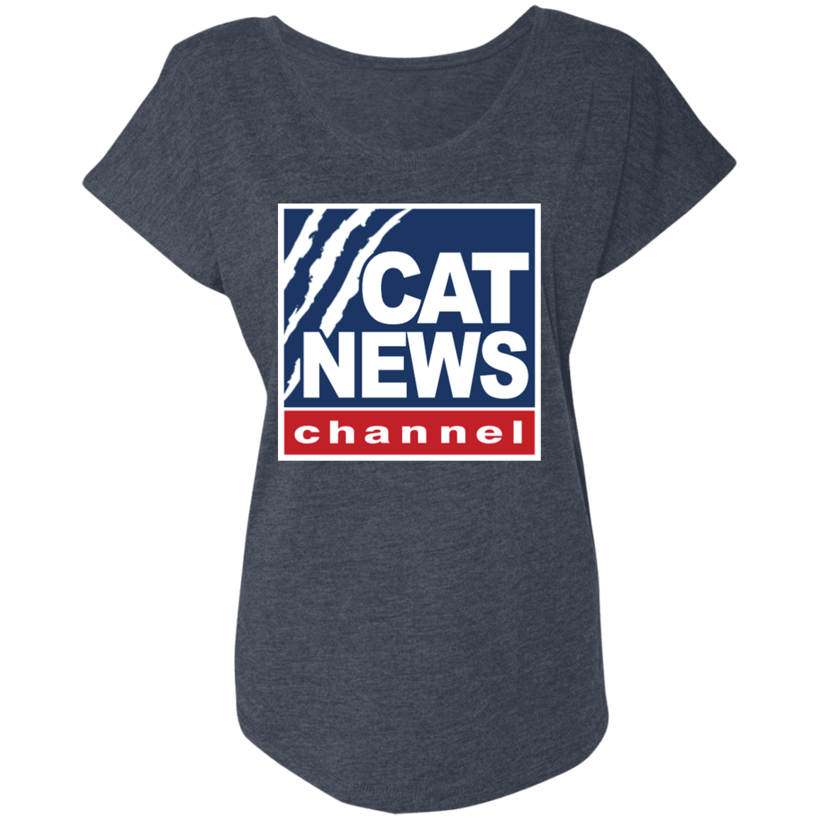 "Cat News" Ladies' Triblend Dolman Sleeve