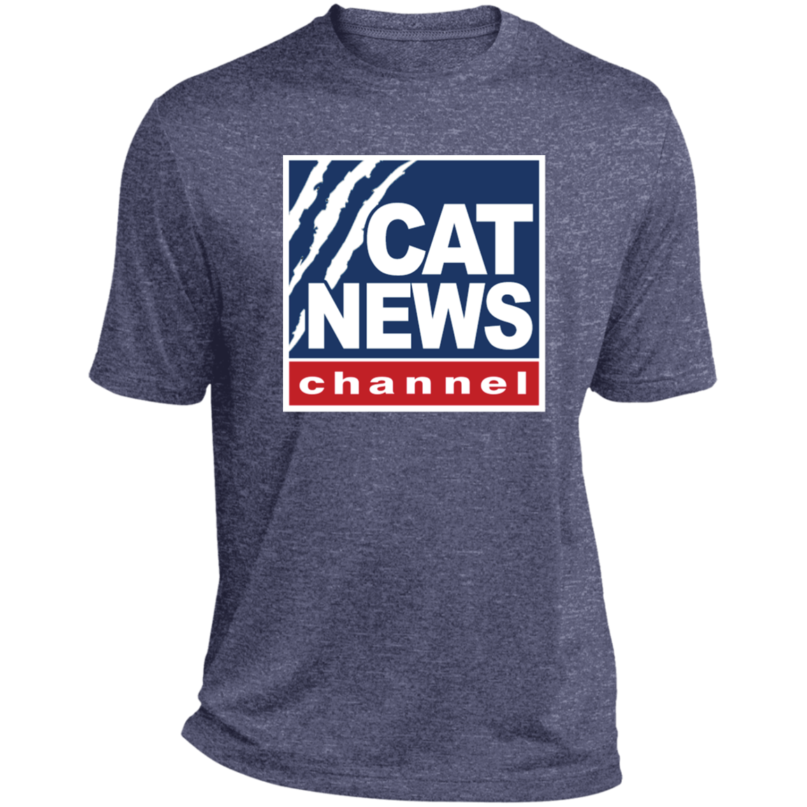 "Cat News" Heather Performance Tee