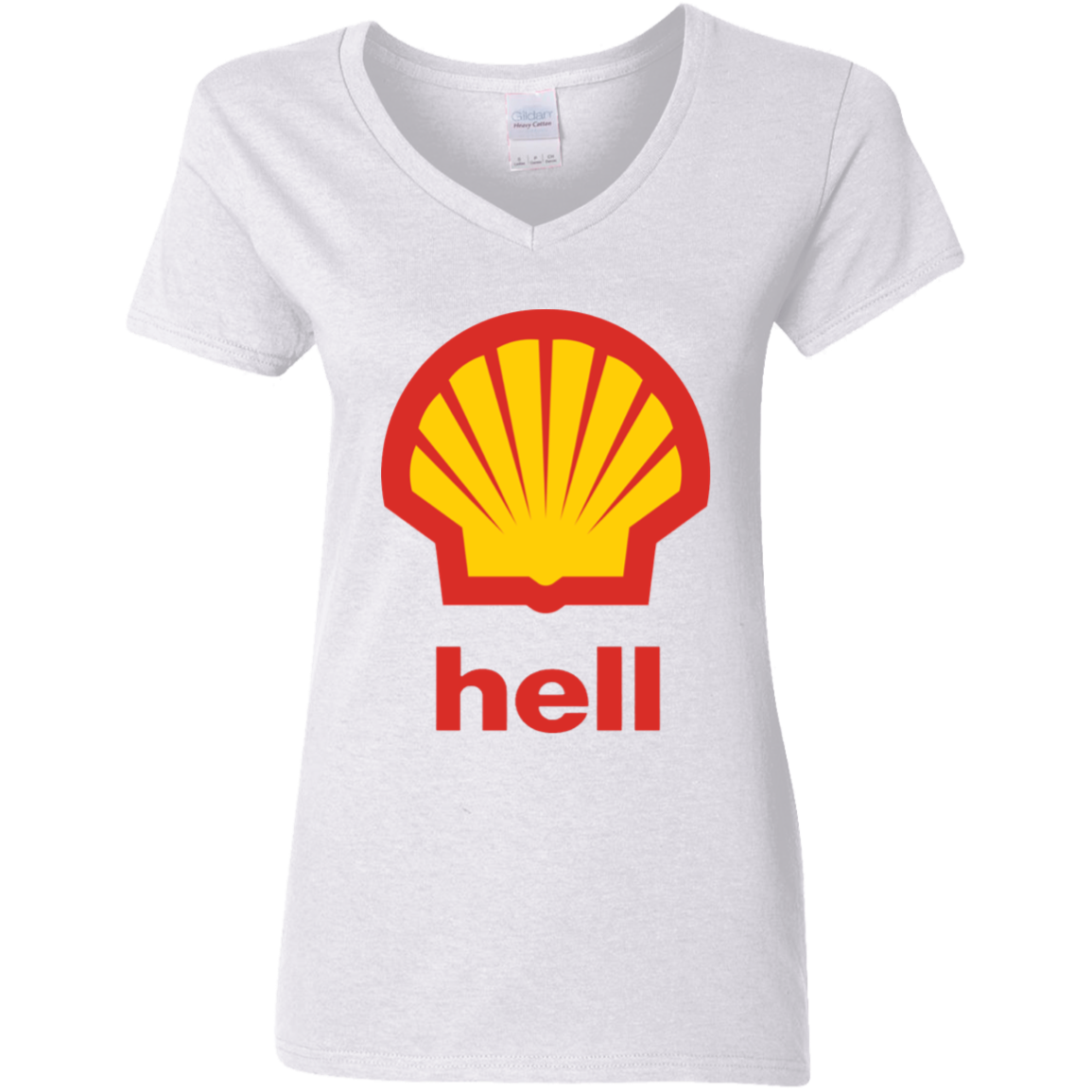 "Gas Hell" Ladies' 5.3 oz. V-Neck T-Shirt