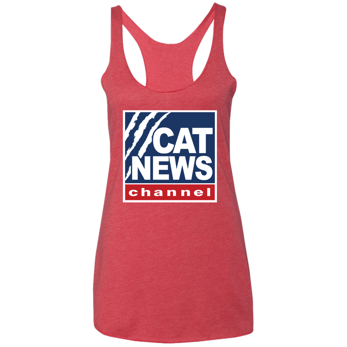 "Cat News" Ladies' Triblend Racerback Tank