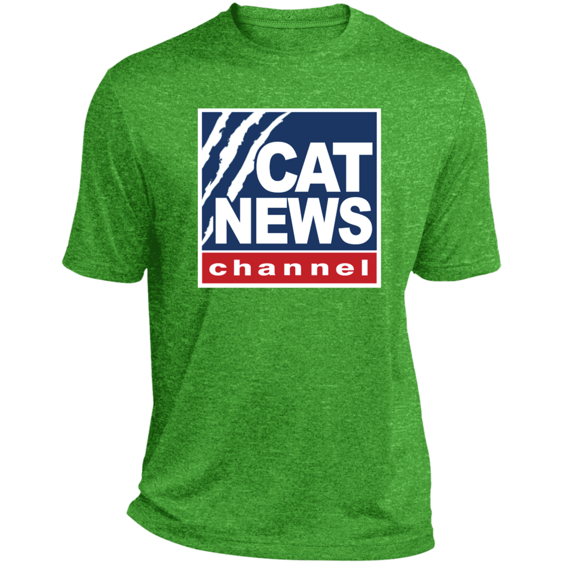 "Cat News" Heather Performance Tee