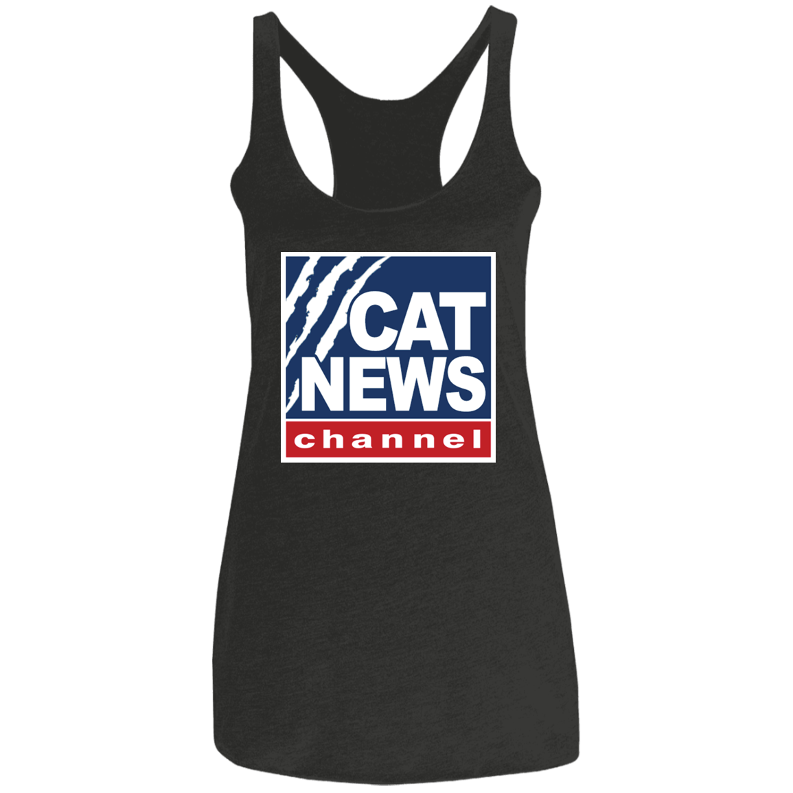 "Cat News" Ladies' Triblend Racerback Tank